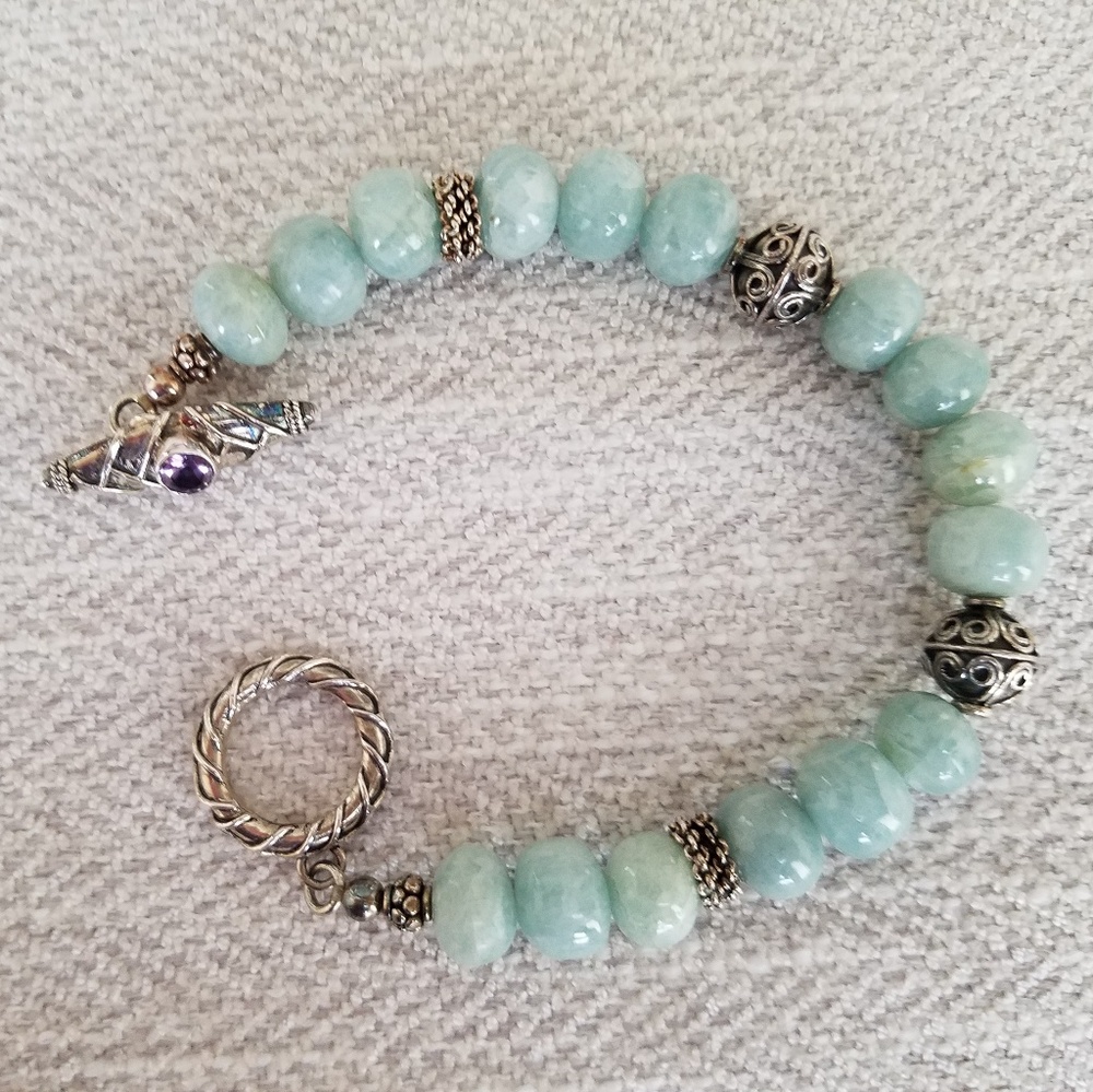 Amazonite and silver bracelet